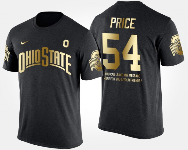 Ohio State Buckeyes Billy Price Men's #54 Limited Gold With Message Short Sleeve Black College Football T-Shirt 2404NQUL8